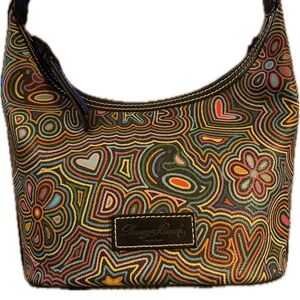 Dooney & Bourke vintage Rainbow Doodle Graffiti/ Black purse